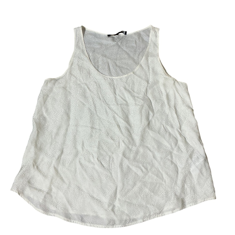 French Connection Womens Minimalist Luxury Silk Blend Jacquard Tank Top 12 72ANE